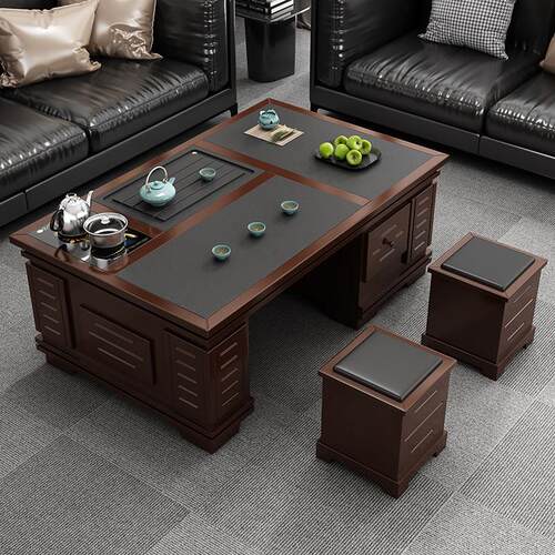 功夫茶几茶桌客厅家用泡茶台底部上水茶具一体套装办公桌椅组合