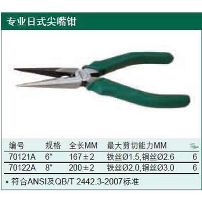 达尖嘴专业工具70121a日式】 世 70122a【含 钳税