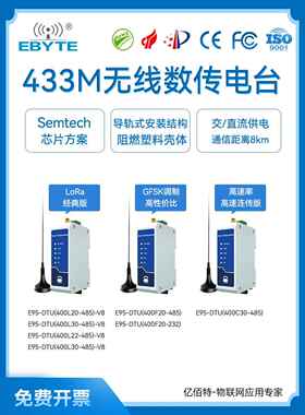 Rs485无线收发器数字无线电433通信模块Gfsk射频远程Lora物联网通