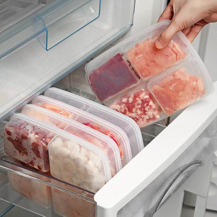 冰箱收纳盒冻肉分格盒子食物分装葱姜备菜配菜冷冻保鲜盒储藏盒
