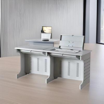 电脑桌学校机房教师培训学生课桌单双三人嵌入式多媒体学习桌书桌