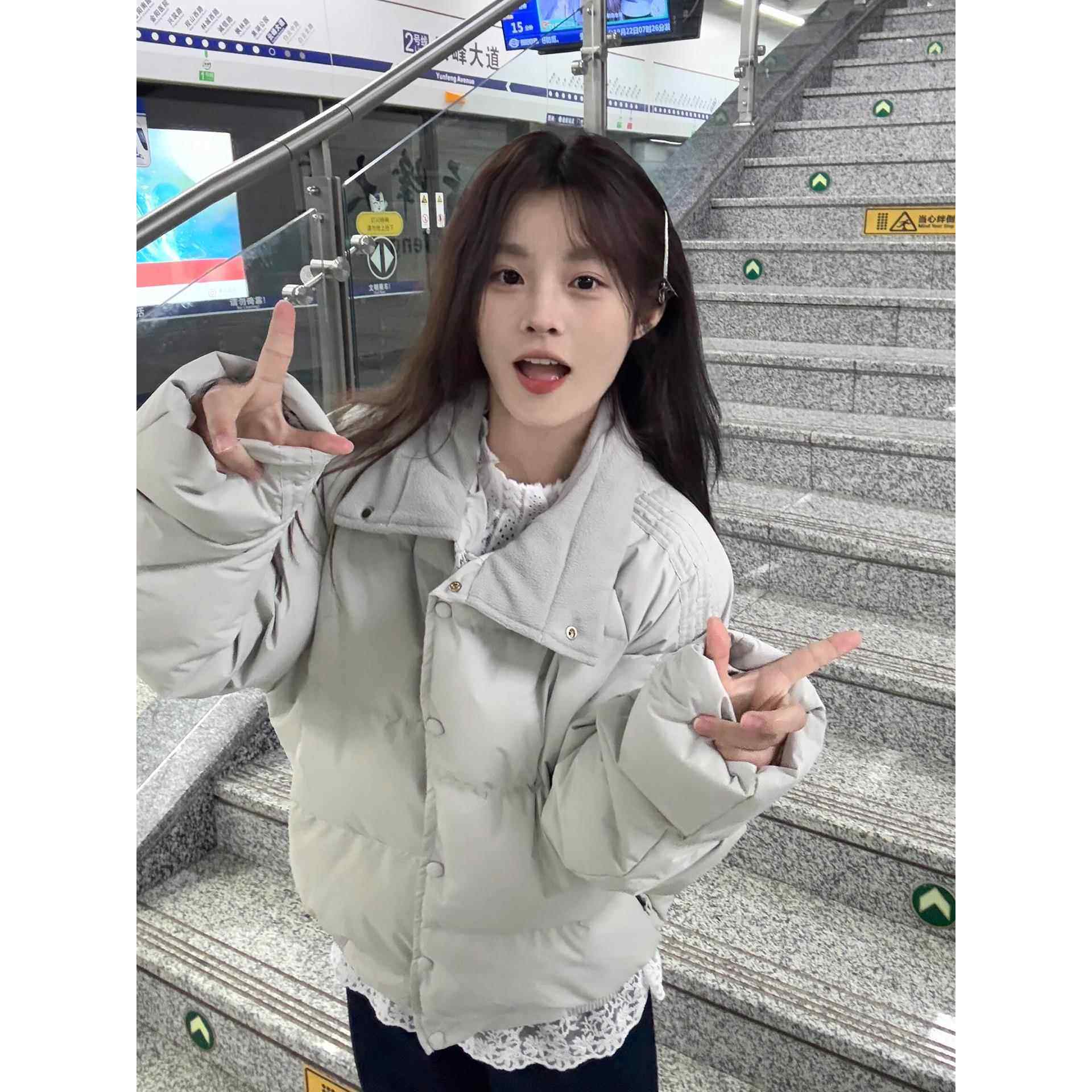 棉服女冬季2025新款覆古设计感小众宽松百搭男女加绒加厚棉衣外套