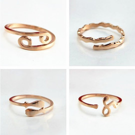日韩食指钛钢戒指女韩式简约学生12十二星座，18k玫瑰彩金戒指饰品