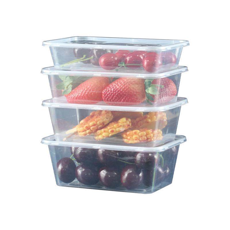 一次性餐饮盒快餐盒650长方形餐盒750打包加厚外卖商用塑料盒带盖