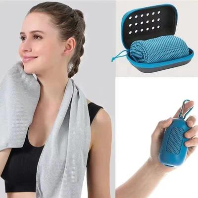 Sport Towel with Mini Silicon Gel Set Portable Cold Towel Po