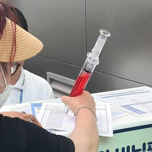 超大针管笔搞怪注射器速干顺滑防丢超明显原子笔多色按压式圆珠笔