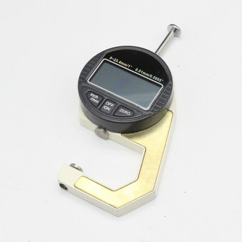 子数显测厚仪0-25.451mm/1“0.01m电数显测厚表皮革m测厚尖平头