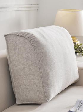 靠201705新款棉麻曲床线弧形靠背垫现代实木沙硬背头舒适靠枕硬靠