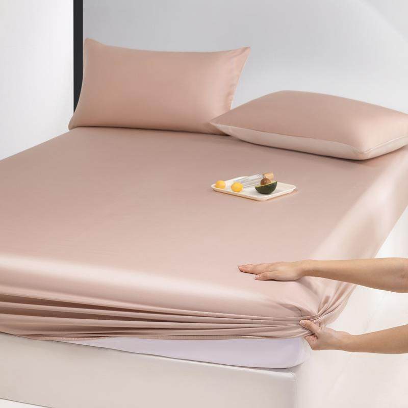 高端进口兰精天丝笠厚纯色凉感冰丝加床垫套床床/罩1.5/无品牌/1.