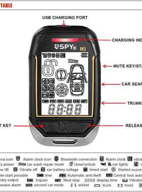 汽车防盗器PKE一键启动 app手机控车1500米LCD震动双向遥控报警器