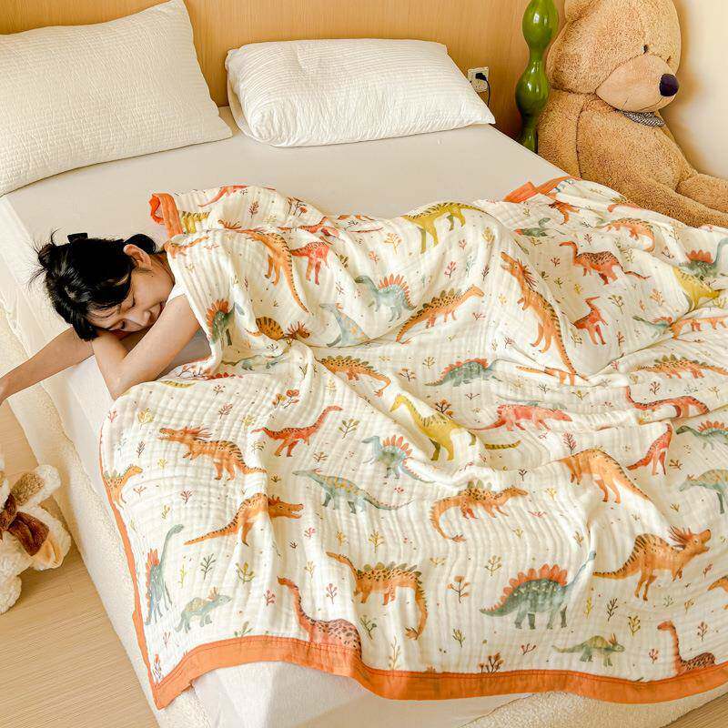 全棉六层一体超柔泡泡纱多功能毯纯棉水洗六层纱布盖毯毛巾被