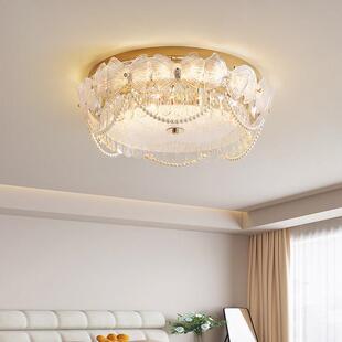 现代温馨卧室吸顶灯高级感轻奢水晶主卧灯2025新款房间氛围感灯具