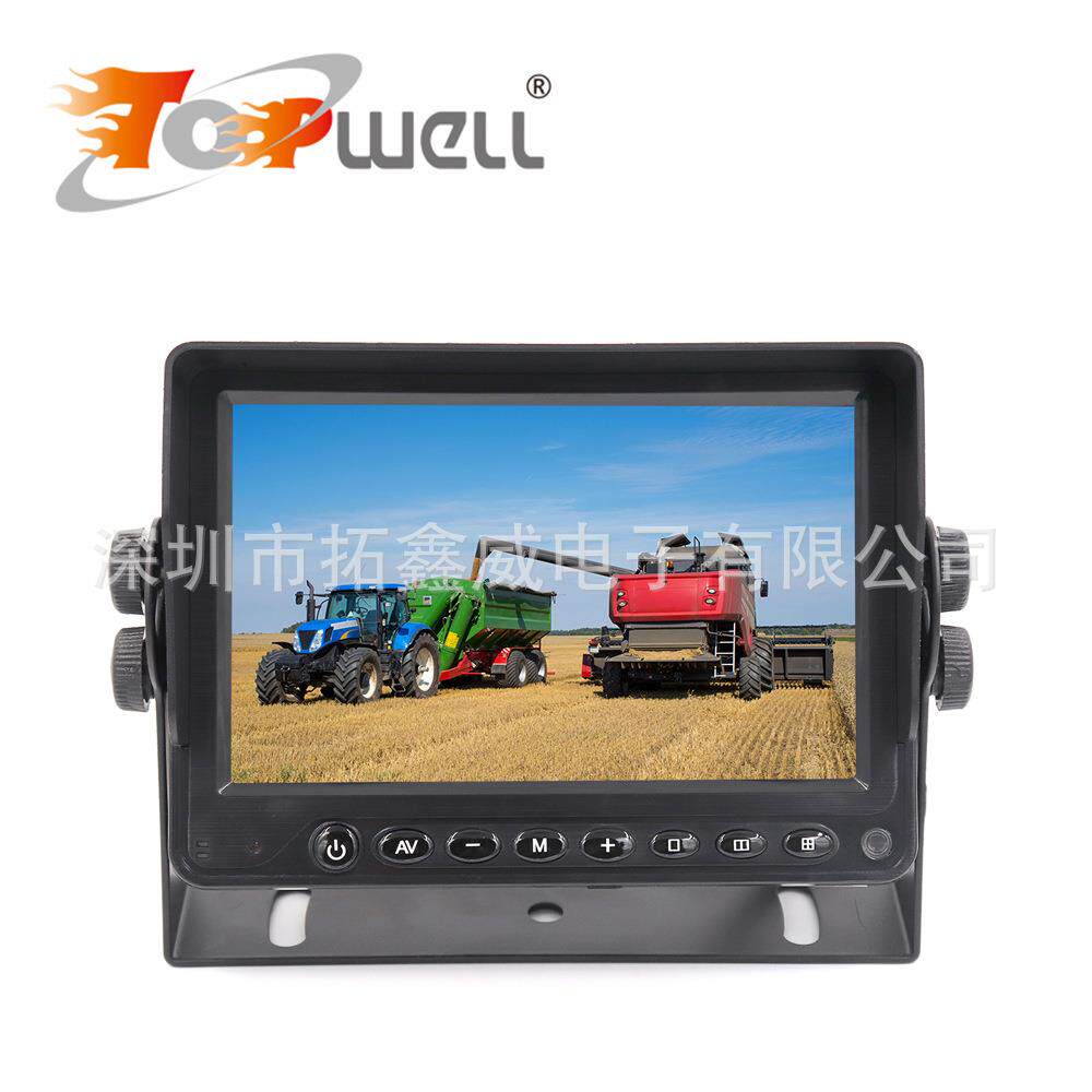 5寸带遮阳罩DC12V-24V宽电压三路视频输入车载液晶显示器T-M5002
