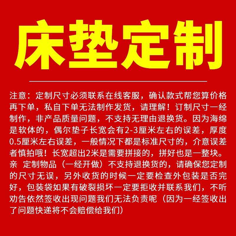 定制专拍高密度海绵床垫沙发垫榻榻米垫宿舍卧室专用床垫