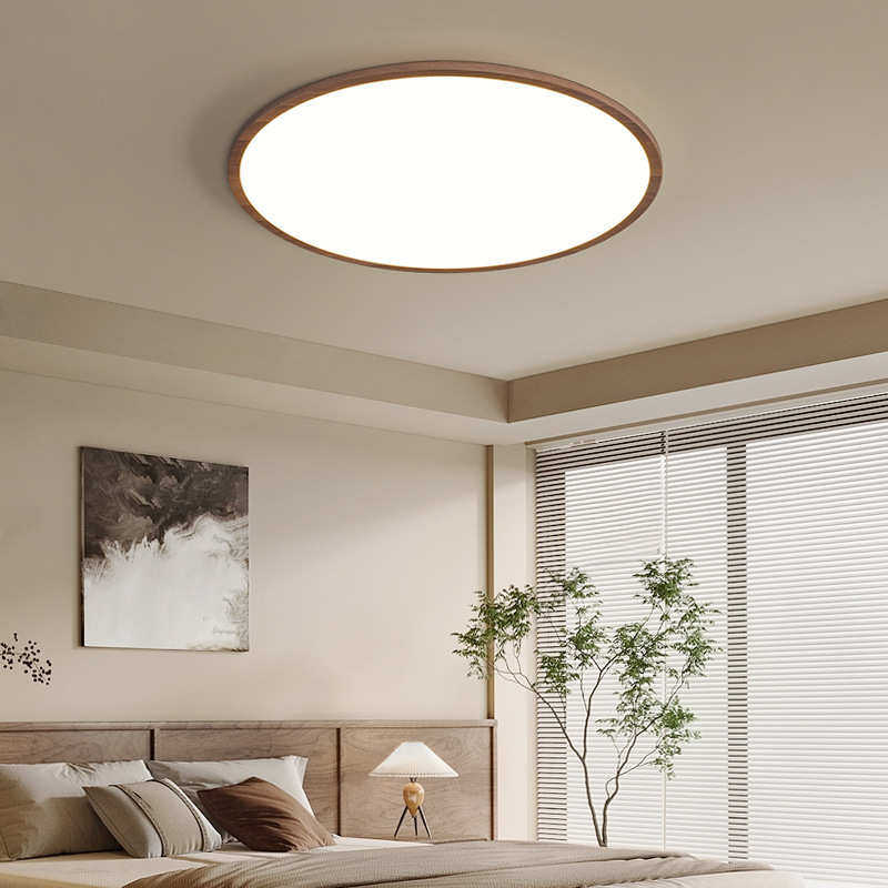 灯护眼吸顶灯超薄客厅卧室复古诧胡桃灯灯具新木纹中山书房寂中式,家装灯饰光源,智能吸顶灯,淘宝优惠券,粉丝福利购,淘宝优惠卷