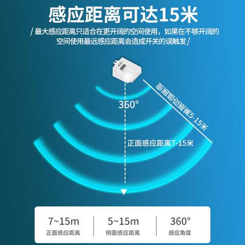 正品58G微波雷达感应开关22模0VLED.灯块时光感可调暗装人延体感