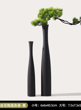 高档时运转花艺摆件意式中客古侘寂细长花瓶厅玄关来壁龛电风视柜