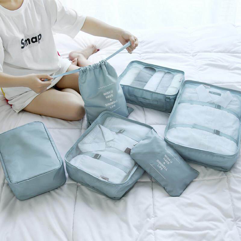 旅行化妆品包套装6件套手提箱服装化妆品包旅行服装鞋子内衣化妆