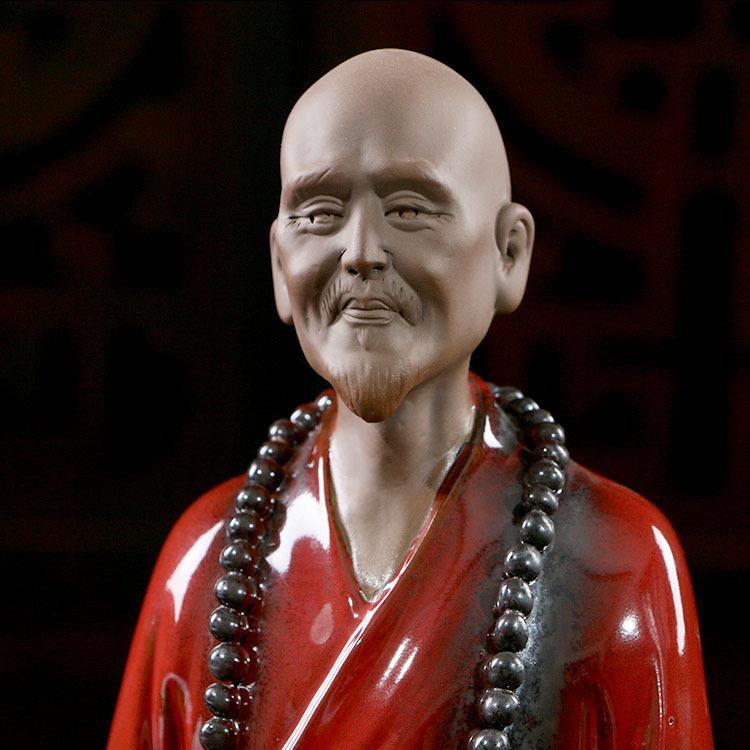 现代中式禅意人物陶瓷工艺装饰品 客厅办公室桌面艺术品弘一法师