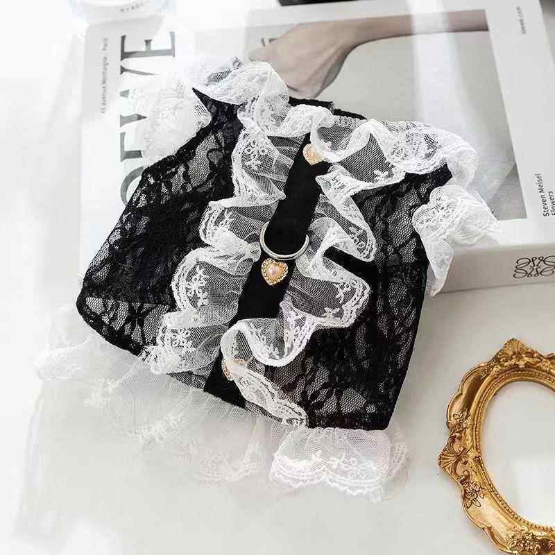 狗狗衣服宠物猫咪夏季款小狗泰迪比熊雪纳瑞小型幼犬蕾丝牵引背心