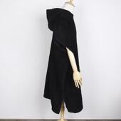 黑色大号掉婴儿棉质连帽斗连帽浴袍篷浴幼袍易吸水柔巾软亲肤不毛