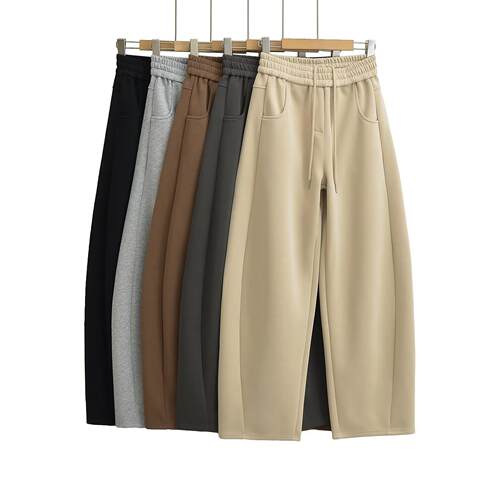 Banana shaped curved knife pants for women, high waisted