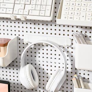 圆孔书桌配件洞洞板置物架挂钩收纳盒置物篮16孔心距10mm孔距通用