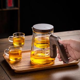 顶壶飘逸杯内胆全玻璃家用茶水办公室飘逸壶分离泡茶高档磁吸套装
