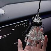 闪光水晶灯汽车挂件耶诞礼物ins风房间装 扮耶诞树汽车挂 饰氛围装