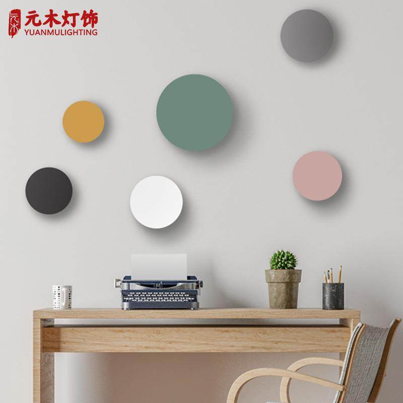 北欧led日食圆形壁灯 创意墙壁过道走廊楼梯灯 卧室客厅背景墙灯