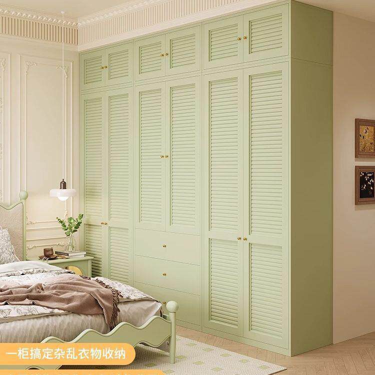 法式复古衣柜小户型卧室大容量铁艺储物柜儿童环保收纳铁皮柜