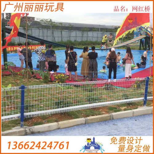 充气网红桥气垫 摇摆桥摆摆桥网红桥加厚充气防护气垫 户外彩虹桥