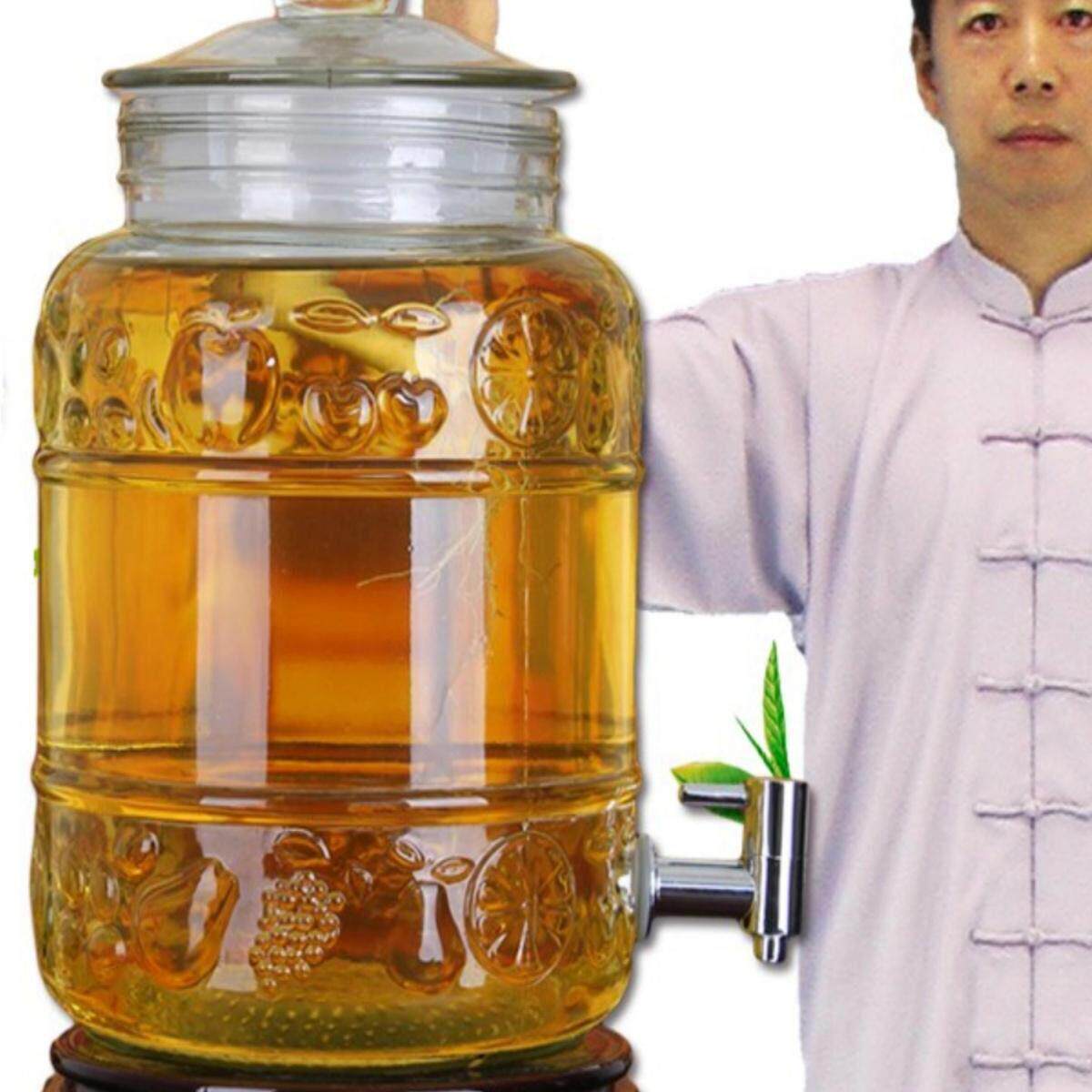 无铅泡酒玻璃瓶带龙头10斤20大号家用密封自酿白酒高档人参泡酒坛