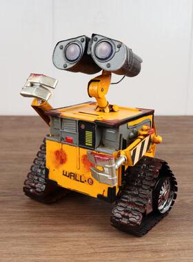 复古创纸意瓦力1060机器人模型金属抽盒客厅纸巾铁储钱罐摆艺件礼