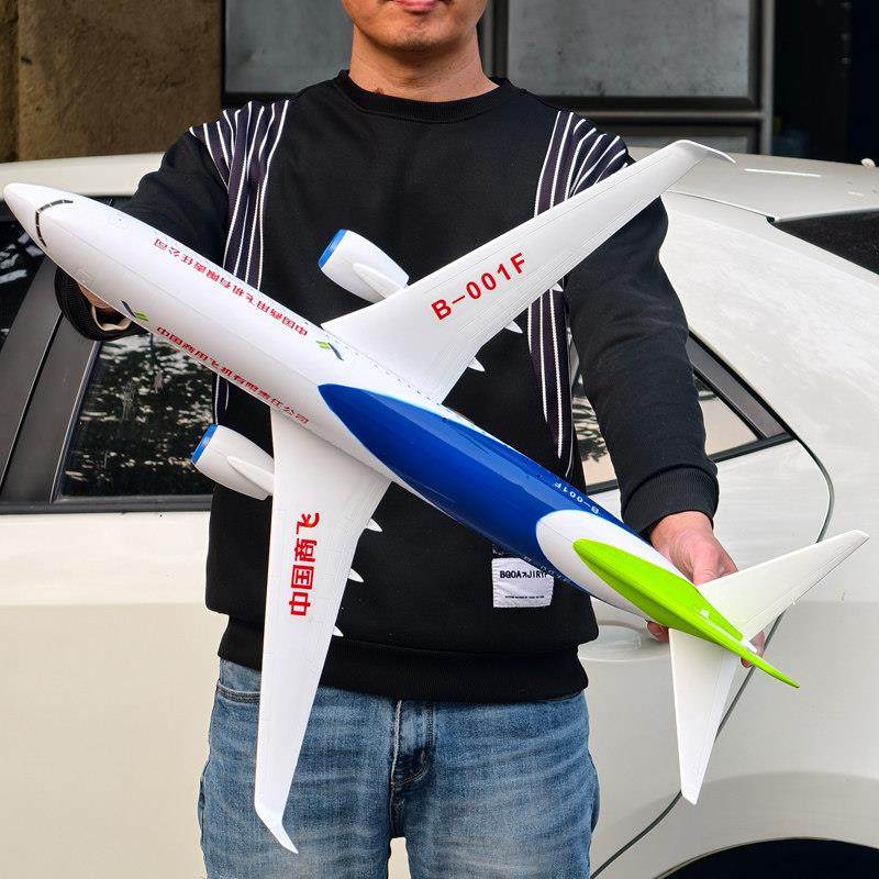 飞机模型C919中国商飞1:52航模仿真国产大客机办公道具摆件80厘米