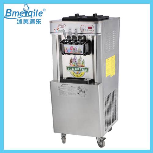 厂家MQ-L22B不锈钢三头软冰淇淋机果酱雪糕机冷冻甜品