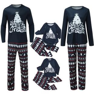 family pajamas Christmas Striped Xmas Reindeer set Merry