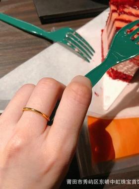 古法传承光面戒指越南沙金指环