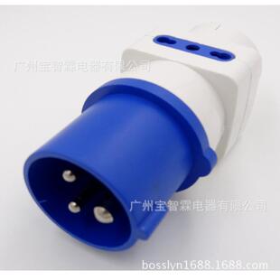 家厂供应1式 6A755欧工业电源插头插航空头转换器