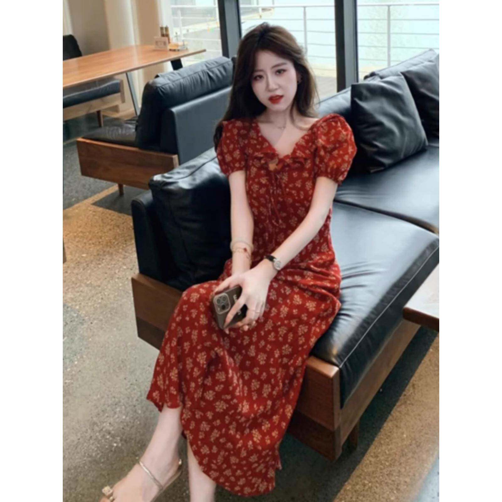 欧洲站2026夏季新款碎花茶歇裙洋派绝美优雅浪漫超好看长裙洋装