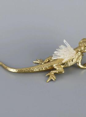 斯堪的纳维亚可及的豪华天然水晶蜥蜴饰品样板房售楼处客厅电视柜