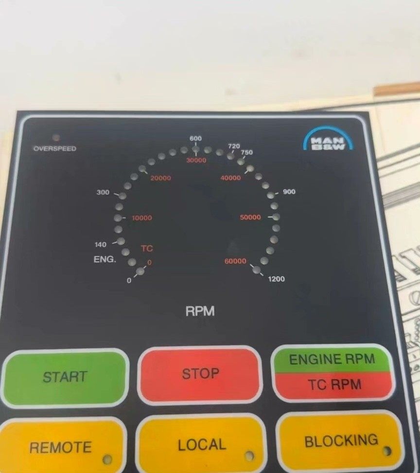 MAN B&W发电机启动控制面板，型号1639294-6，全