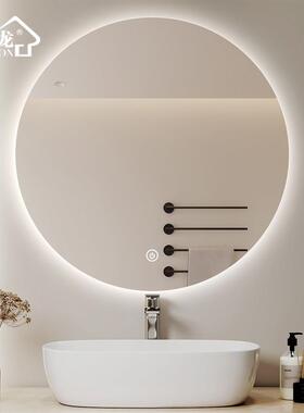 圆形智能浴室镜led发光卫生间厕所洗手间酒店工程触摸屏除雾镜子