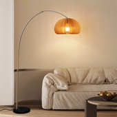 禅意落地灯复古中式 灯旁边新沙发南瓜氛围灯台灯客厅钓鱼 茶室立式