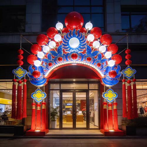 定制凤冠拱门中式装置状元帽美陈打卡国潮地标户外商场拍照道具
