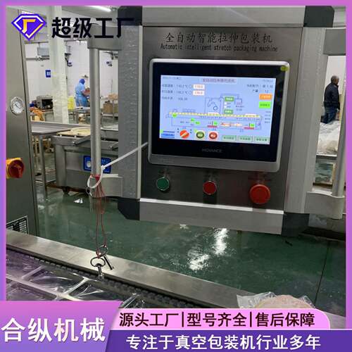 DLZ520全自动连续式拉伸膜真空包装机宽粉烤肠预制菜包装设备
