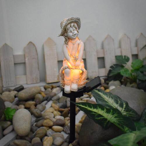 太阳能户外庭院灯树脂BGZ20070孩防花园草坪水灯女景观饰装氛围插