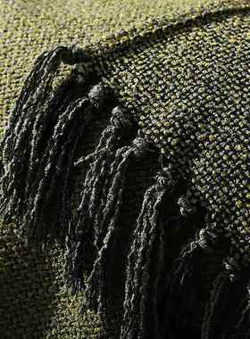 A47黄色搭毯尾巾毯民宿酒店客厅沙发绿主卧床搭9样板房间软床OXX