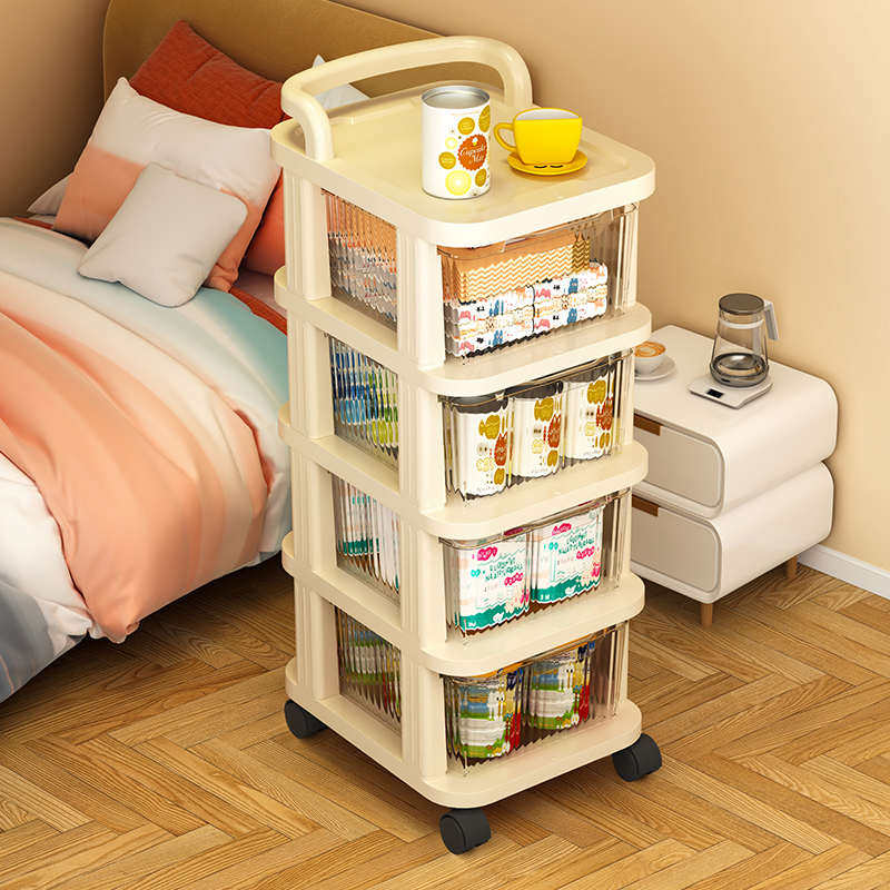 多层落地置物柜收纳柜抽屉式桌下移动零食储物柜卧室床头柜子推车,家装主材,置物架,淘宝优惠券,粉丝福利购,淘宝优惠卷