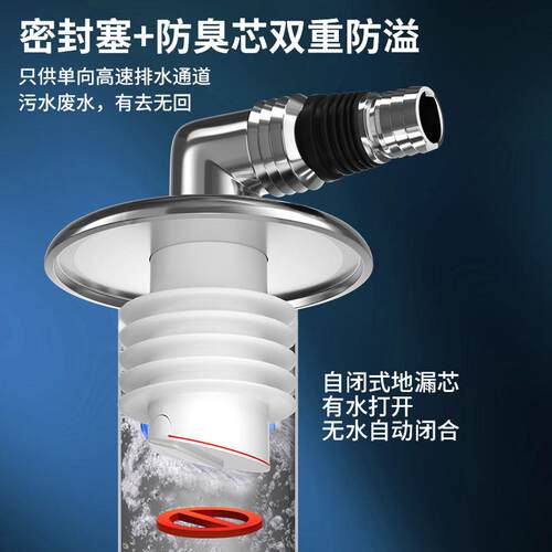 升级电镀款洗衣机地漏三通管接头台面盆下洗衣机地水三头通接头防
